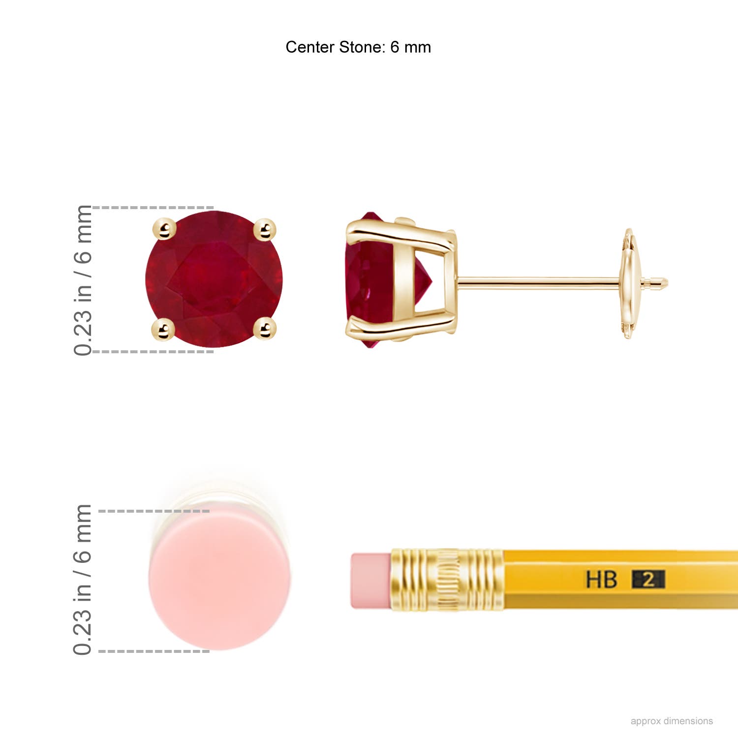 AA - Ruby / 2 CT / 14 KT Yellow Gold