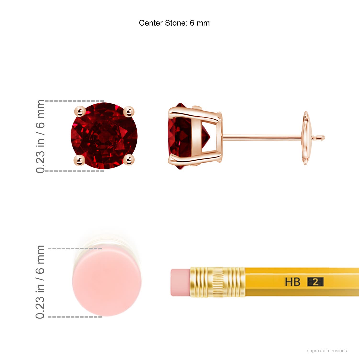 AAAA - Ruby / 2 CT / 14 KT Rose Gold