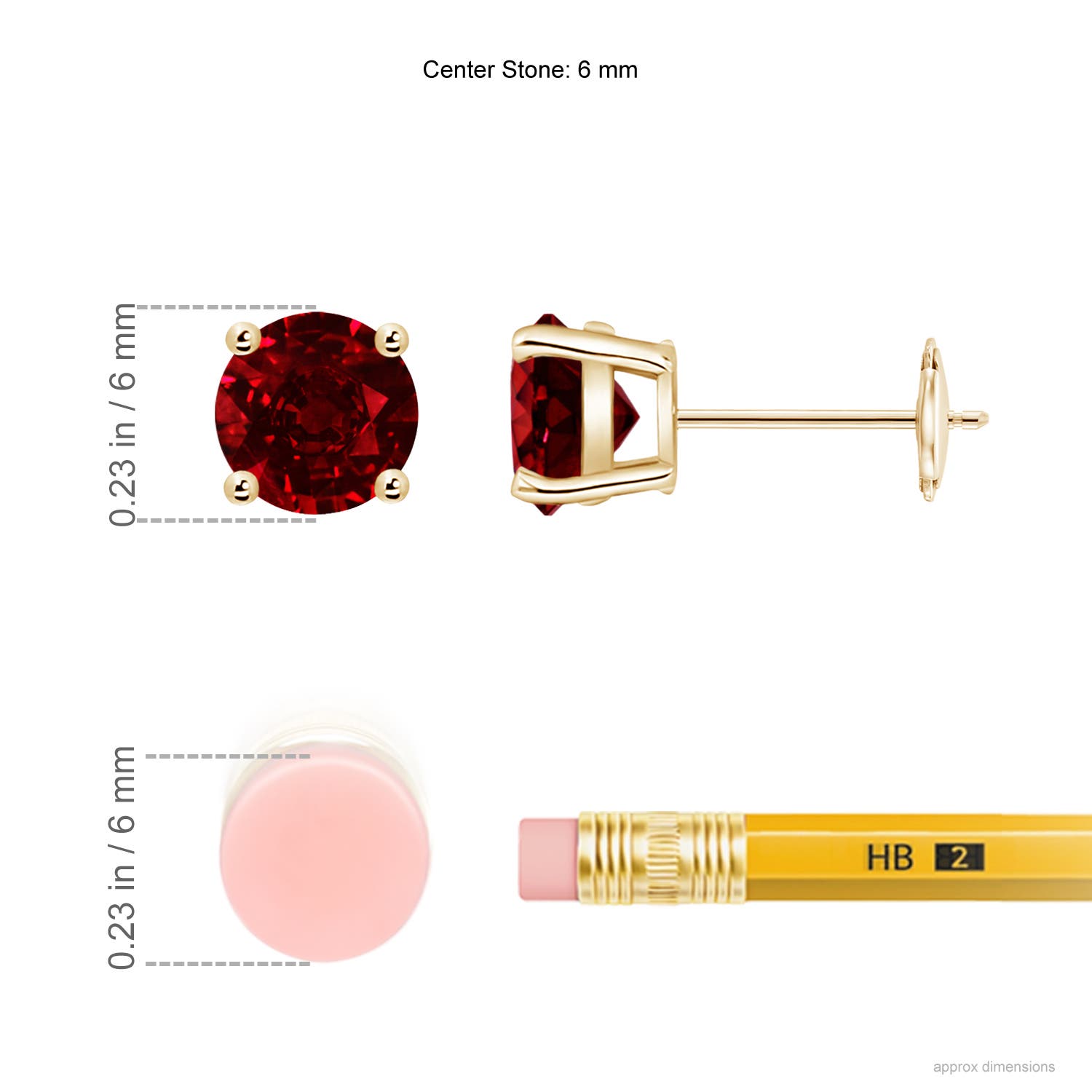 AAAA - Ruby / 2 CT / 14 KT Yellow Gold