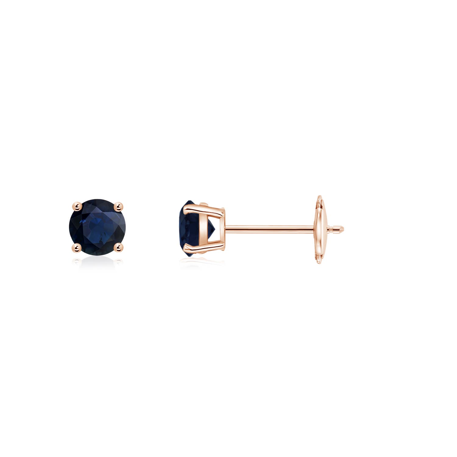 A - Blue Sapphire / 0.28 CT / 14 KT Rose Gold