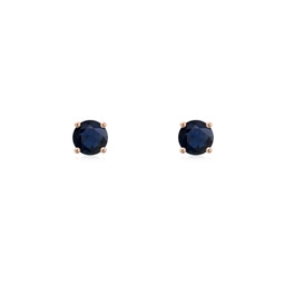 Classic Rose Gold Blue Sapphire Earrings