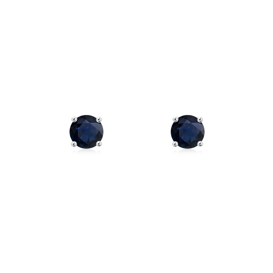 3mm A Round Blue Sapphire Stud Earrings in White Gold 