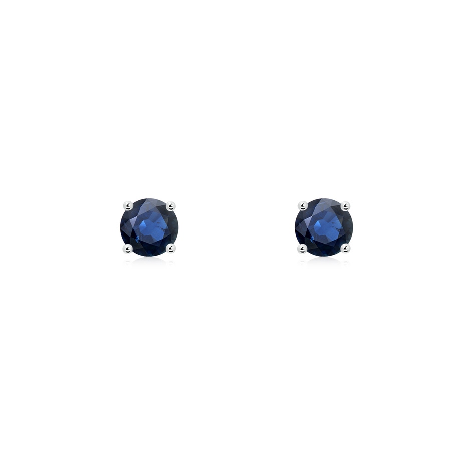 3mm AA Round Blue Sapphire Stud Earrings in 9K White Gold 