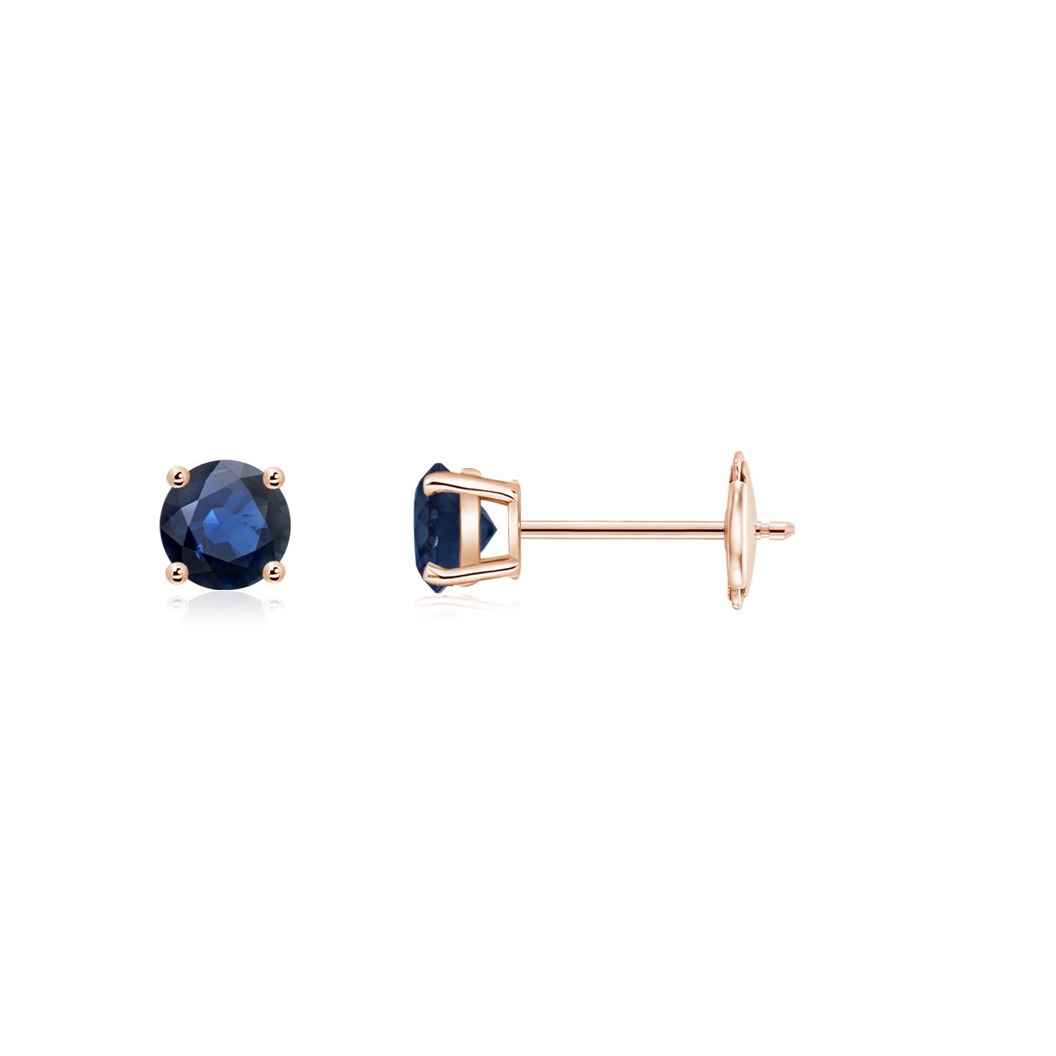 AA - Blue Sapphire / 0.28 CT / 14 KT Rose Gold