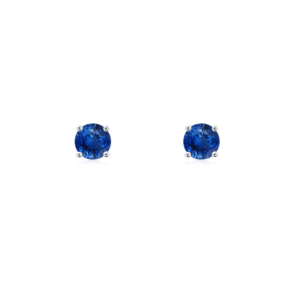 3mm AAA Round Blue Sapphire Stud Earrings in P950 Platinum 