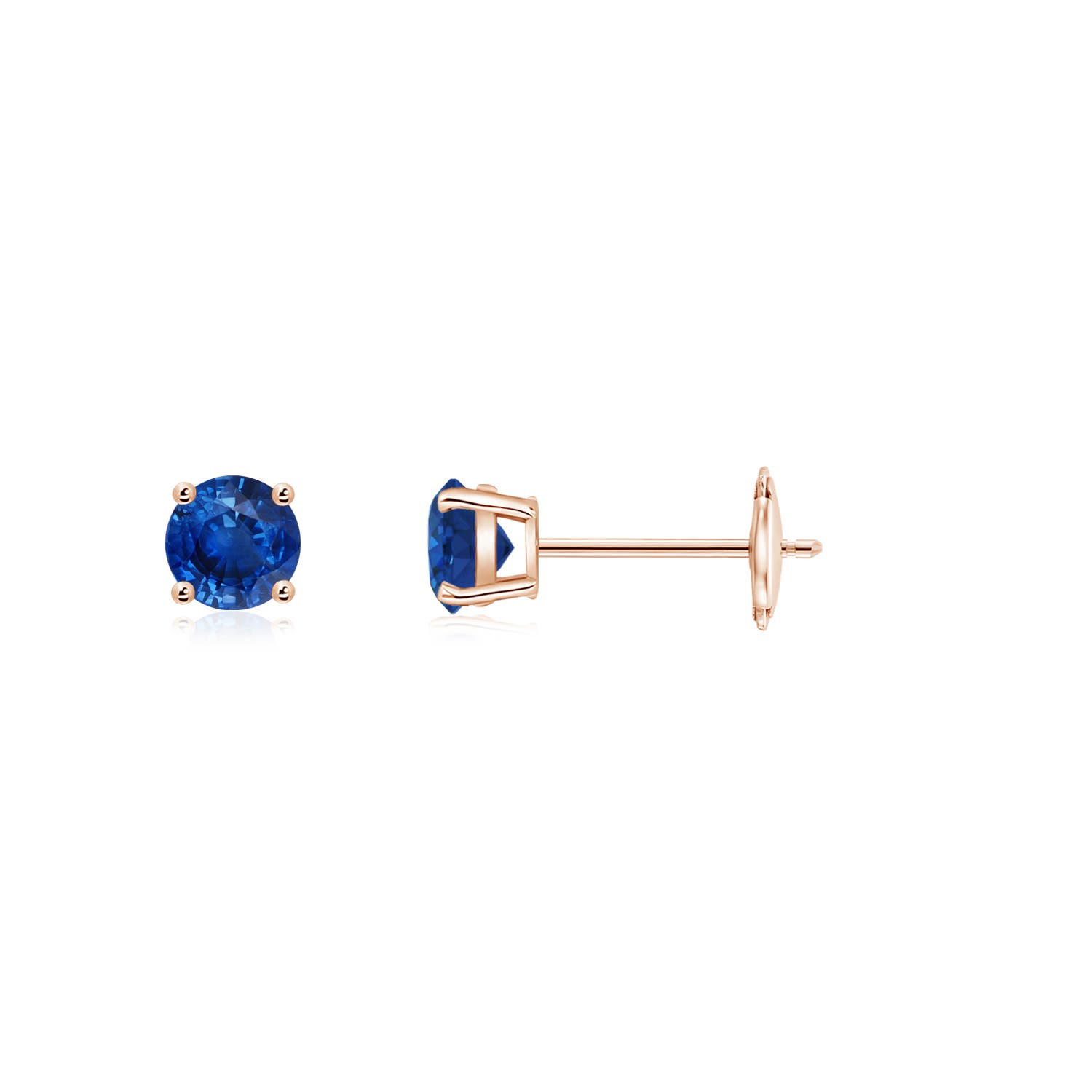 AAA - Blue Sapphire / 0.28 CT / 14 KT Rose Gold