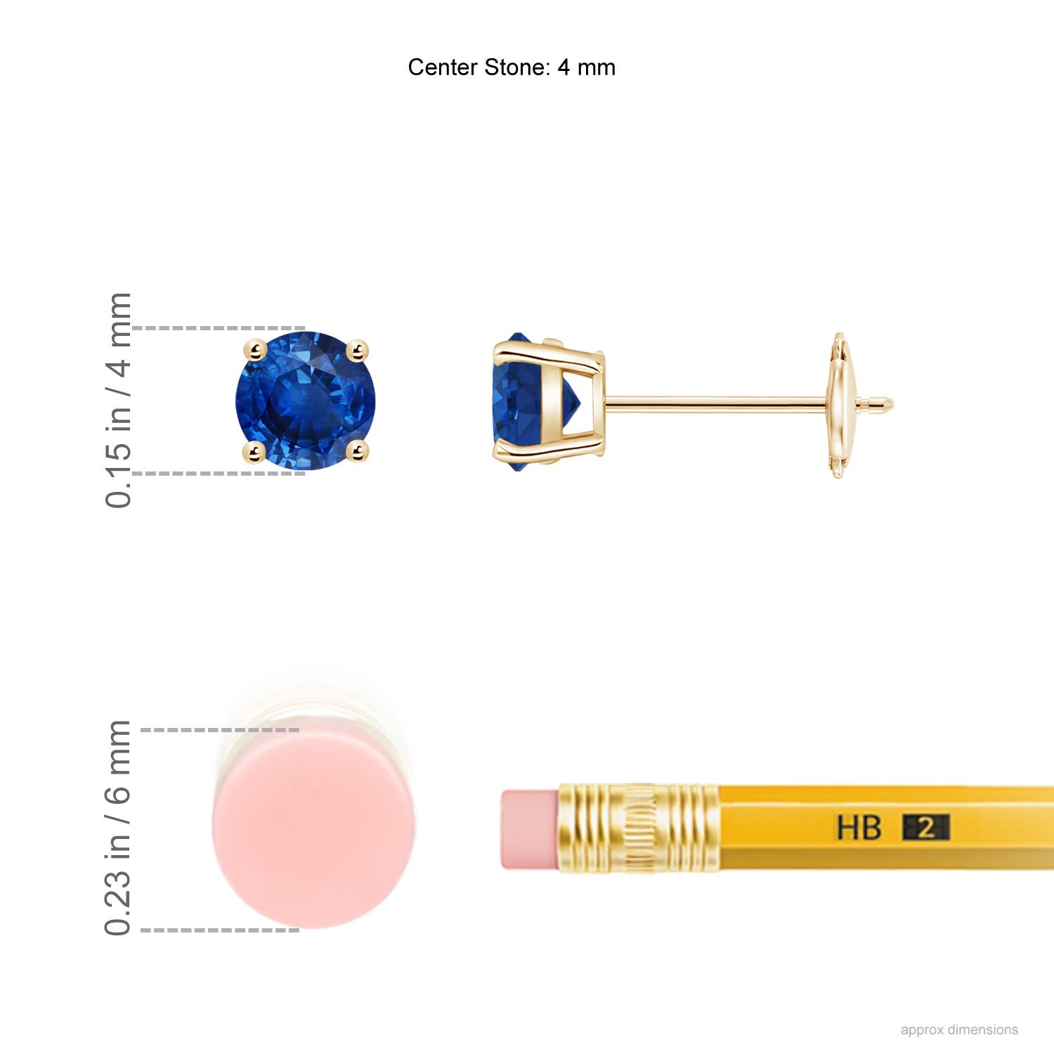 AAA - Blue Sapphire / 0.66 CT / 14 KT Yellow Gold