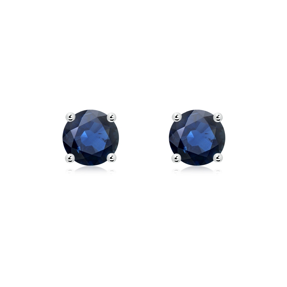 6mm AA Round Blue Sapphire Stud Earrings in P950 Platinum 