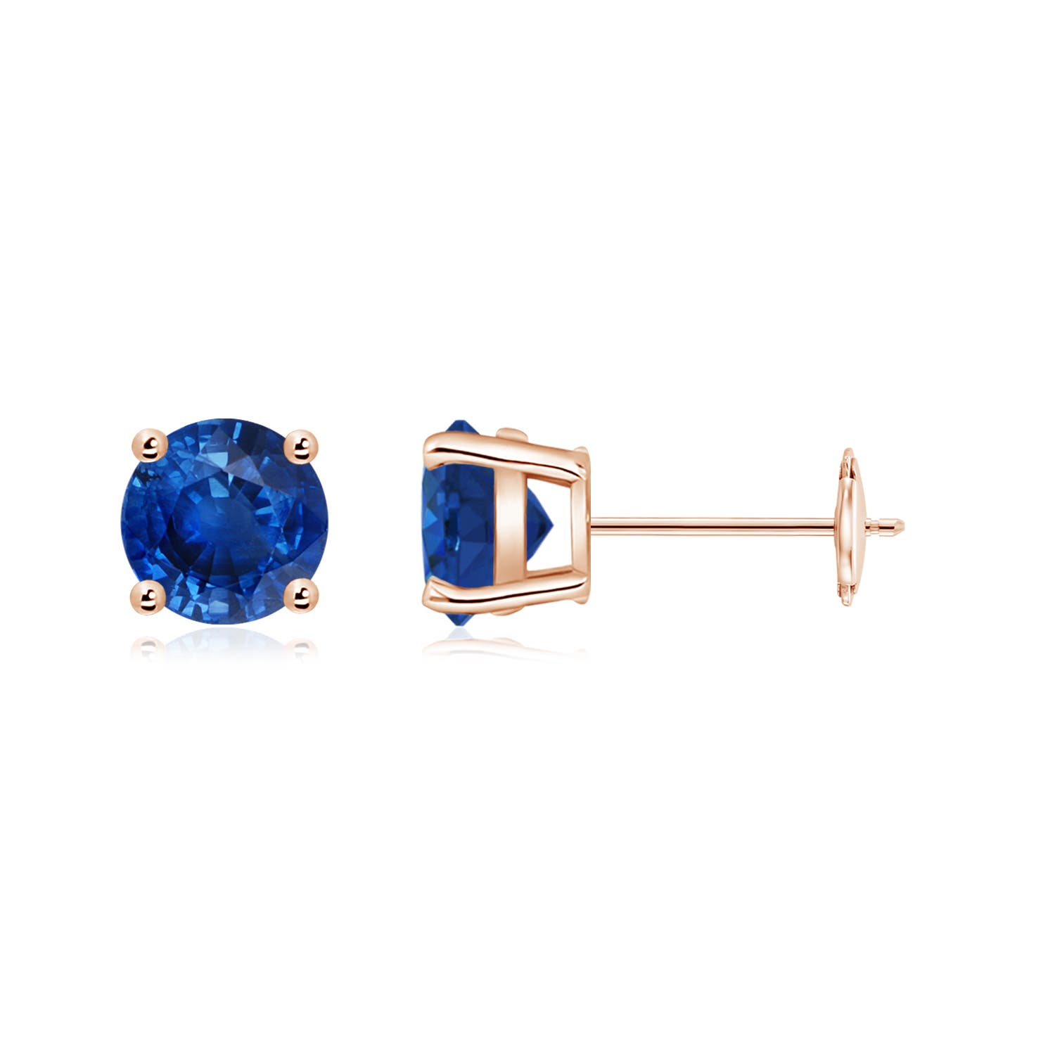 AAA - Blue Sapphire / 2 CT / 14 KT Rose Gold