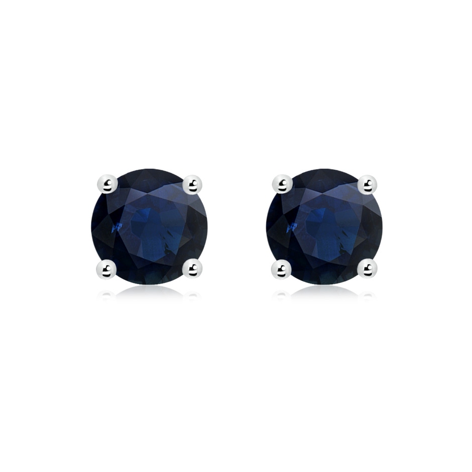 8mm A Round Blue Sapphire Stud Earrings in P950 Platinum 