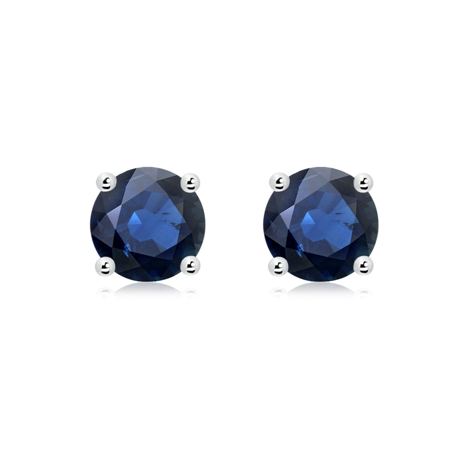 8mm AA Round Blue Sapphire Stud Earrings in P950 Platinum 