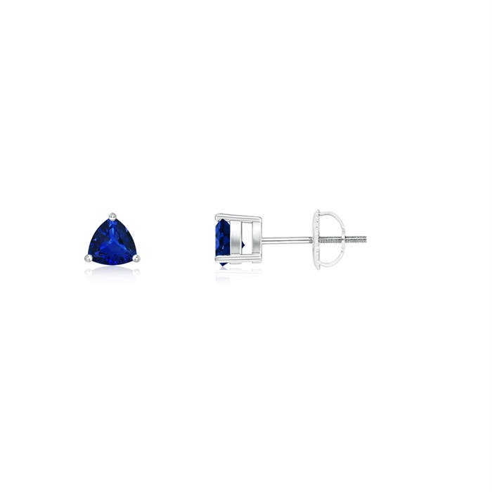 AAAA - Blue Sapphire / 0.6 CT / 14 KT White Gold