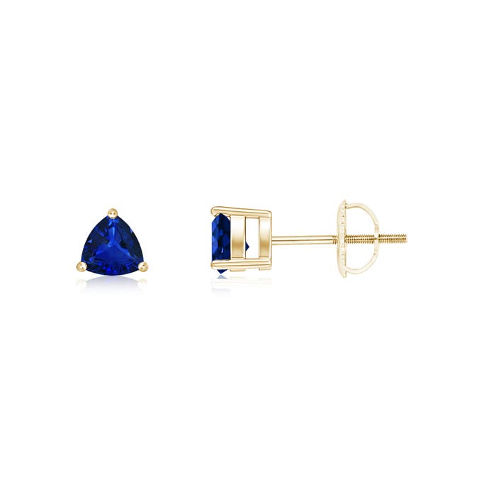 AAAA - Blue Sapphire / 1 CT / 14 KT Yellow Gold