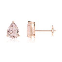 Pear Morganite Solitaire Stud Earrings