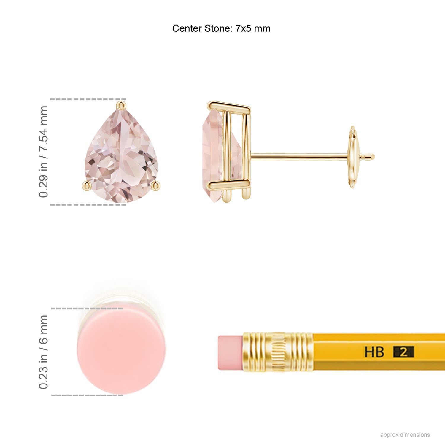 A - Morganite / 1.2 CT / 14 KT Yellow Gold