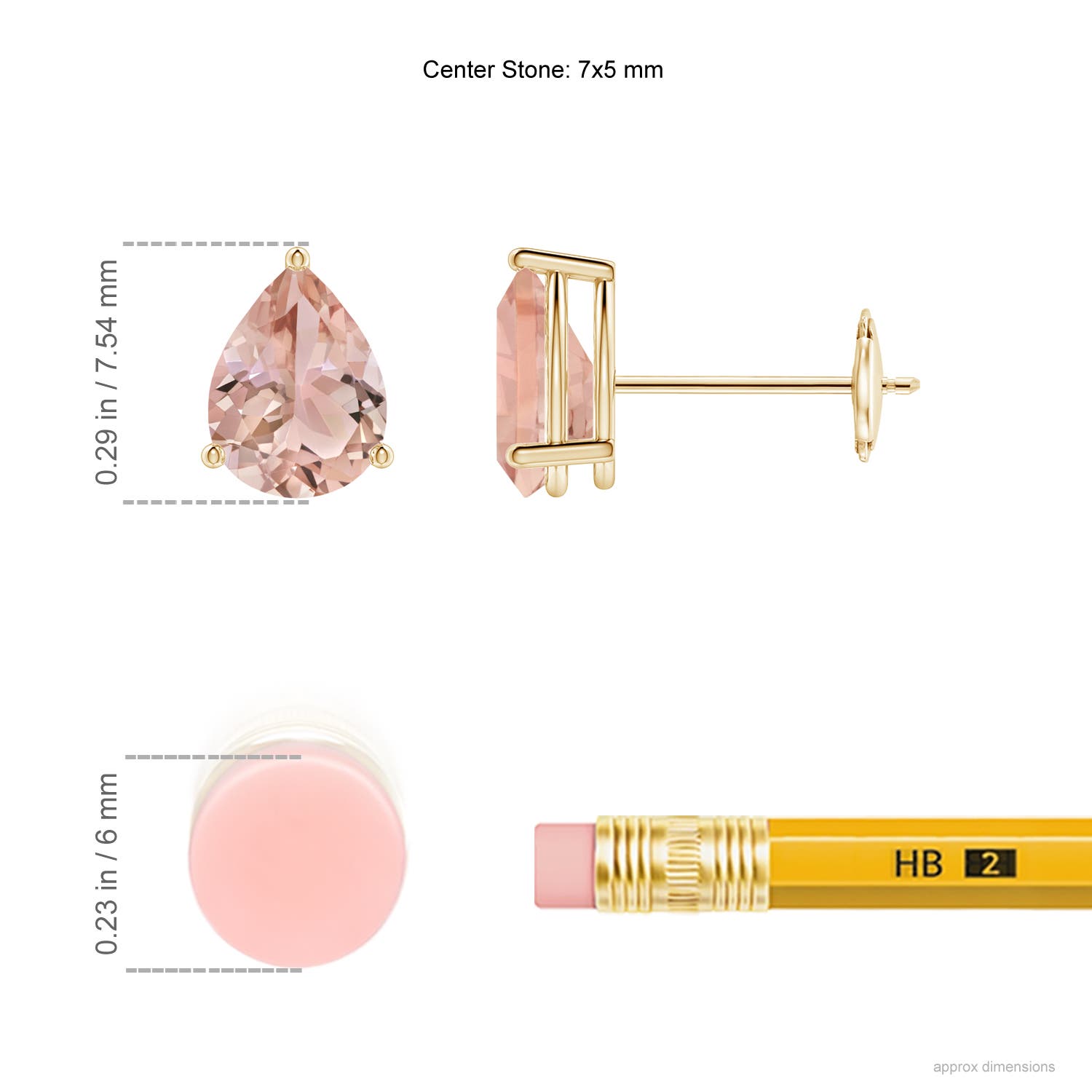 AAA - Morganite / 1.2 CT / 14 KT Yellow Gold