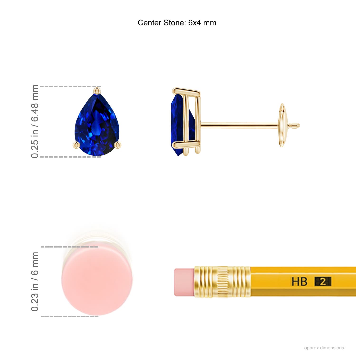 AAAA - Blue Sapphire / 0.8 CT / 14 KT Yellow Gold