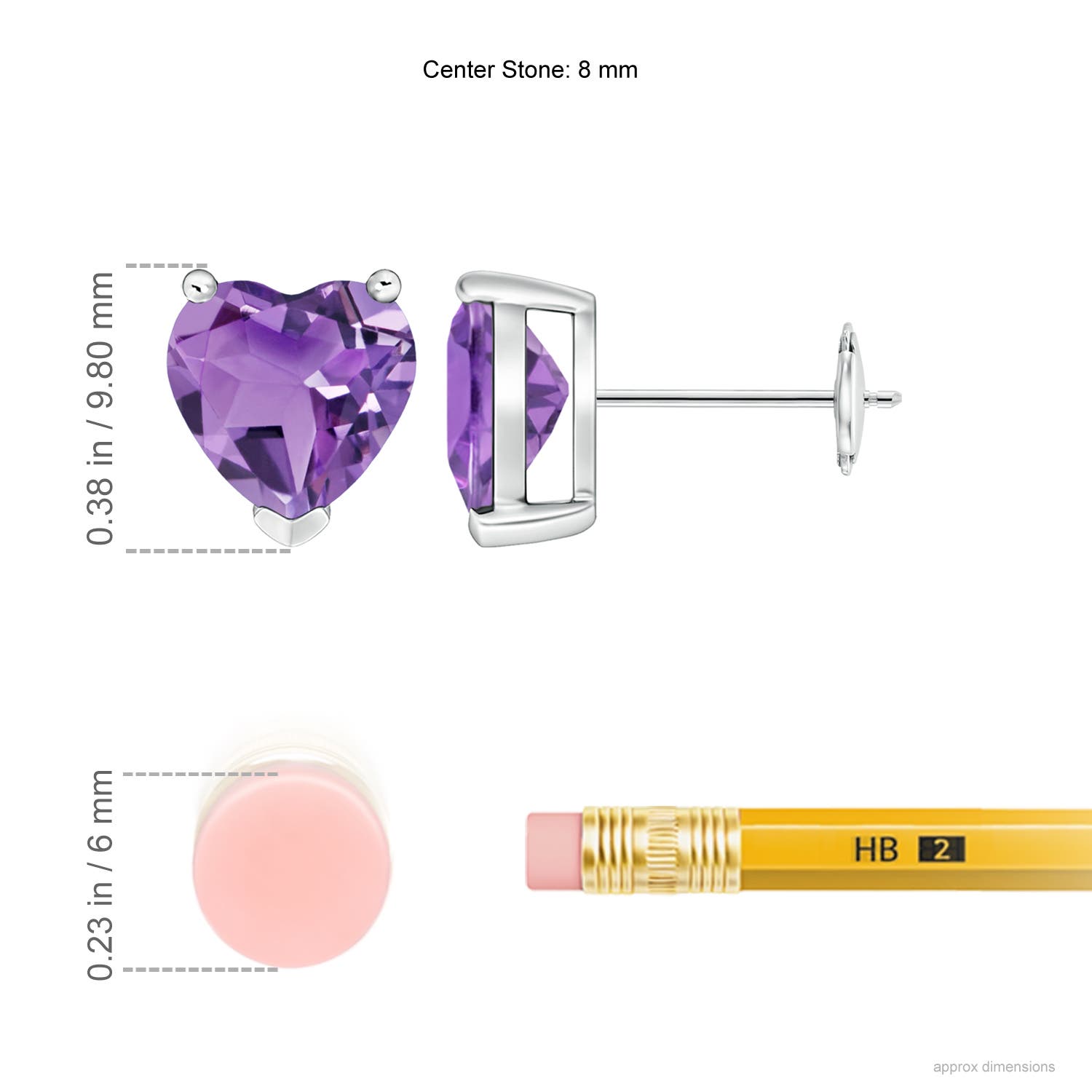 A - Amethyst / 3 CT / 14 KT White Gold