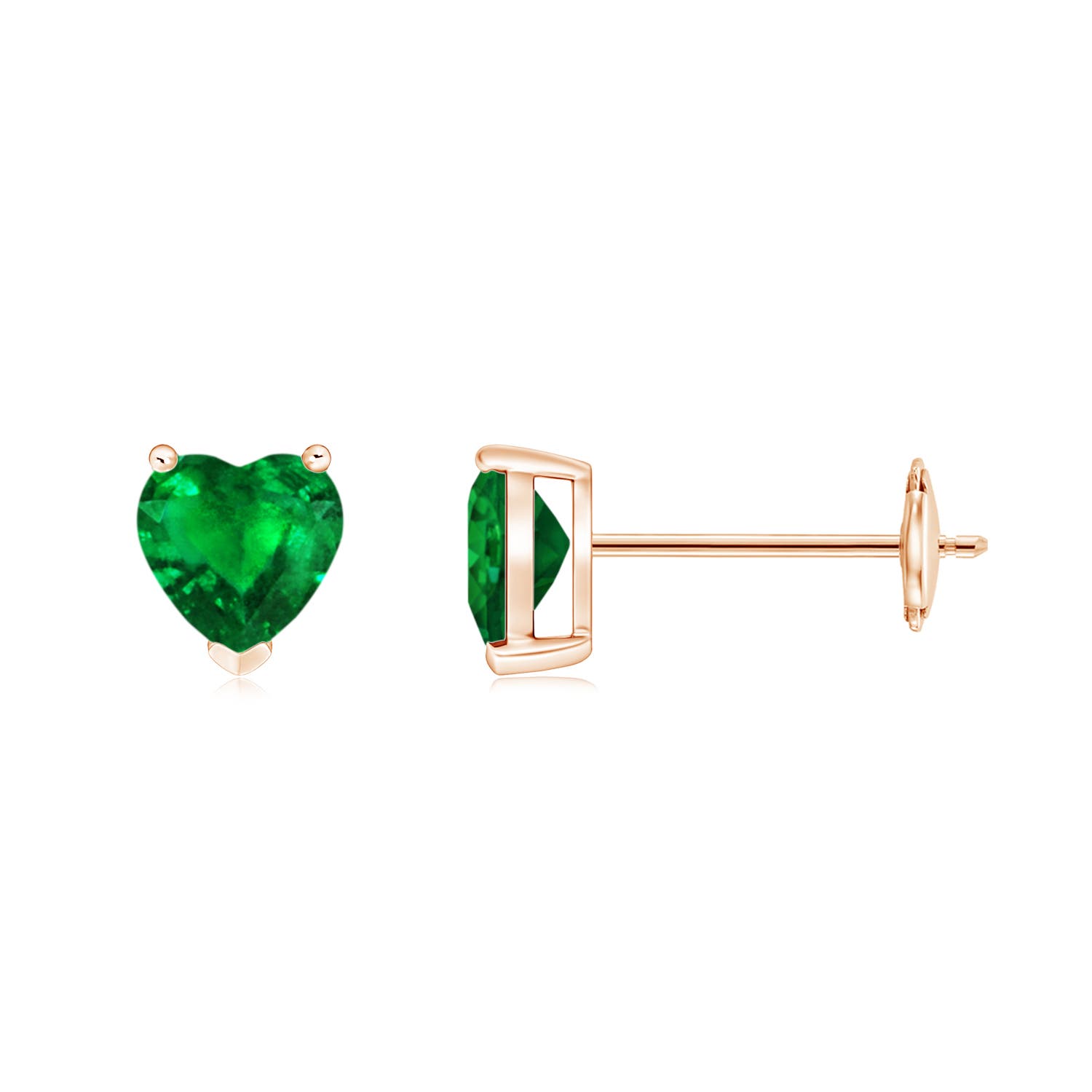 AAAA - Emerald / 0.8 CT / 14 KT Rose Gold