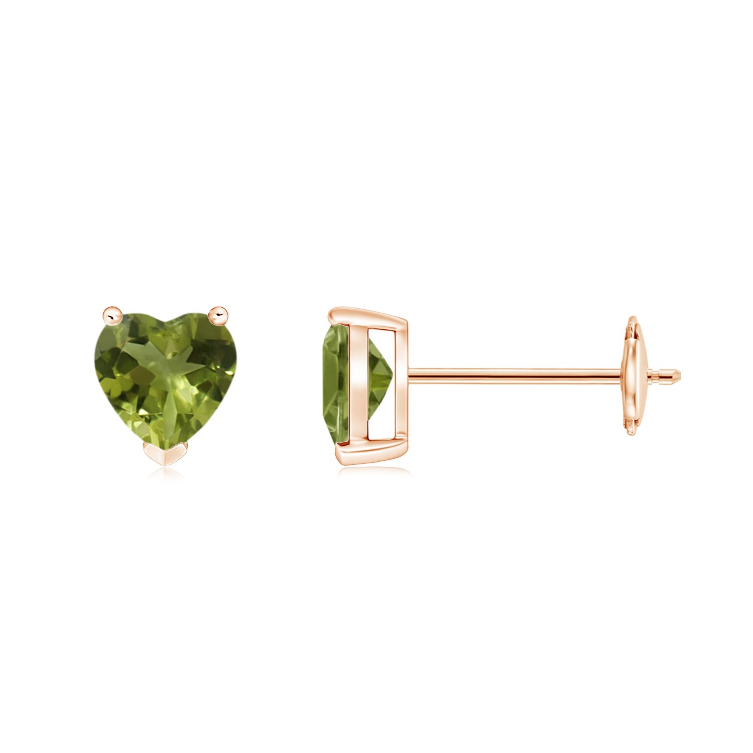 A - Peridot / 0.7 CT / 14 KT Rose Gold