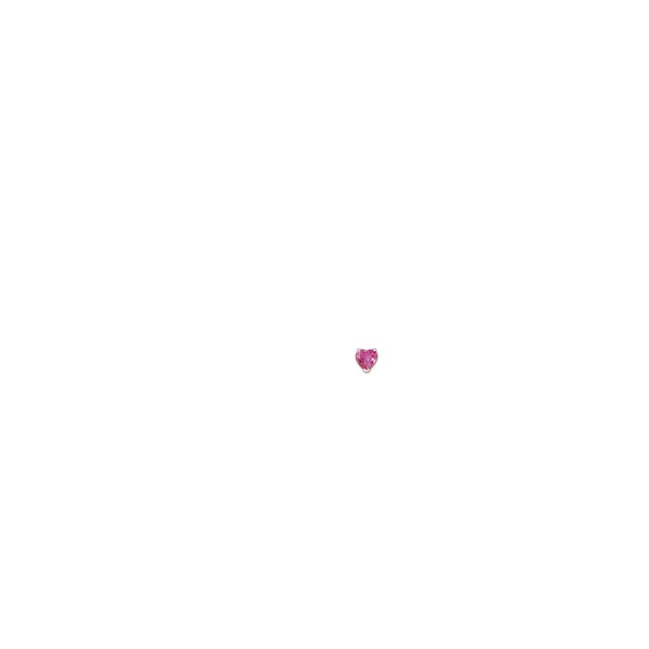 6mm AAAA Pink Sapphire Solitaire Heart Stud Earrings in P950 Platinum body-ear