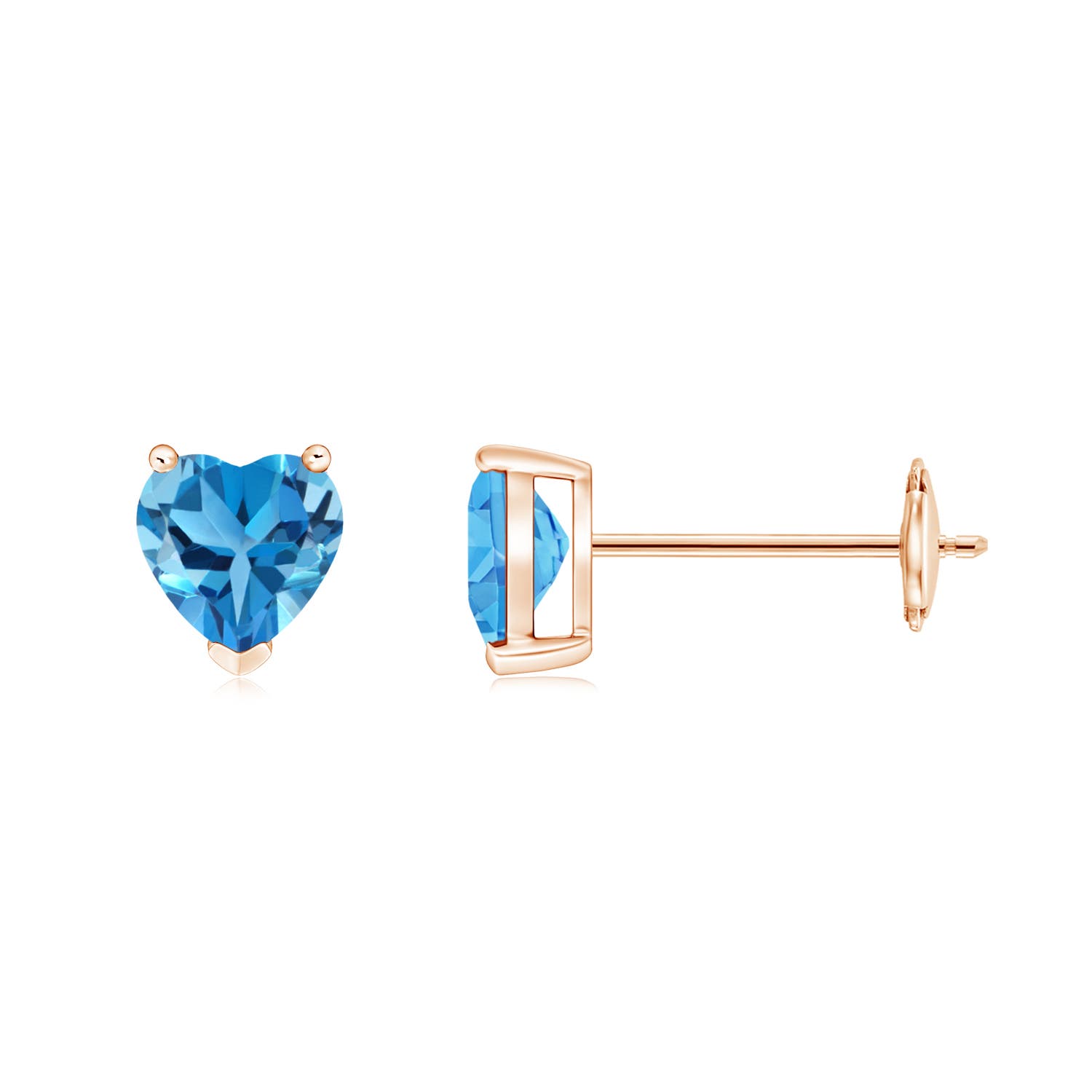 AAA - Swiss Blue Topaz / 1.2 CT / 14 KT Rose Gold