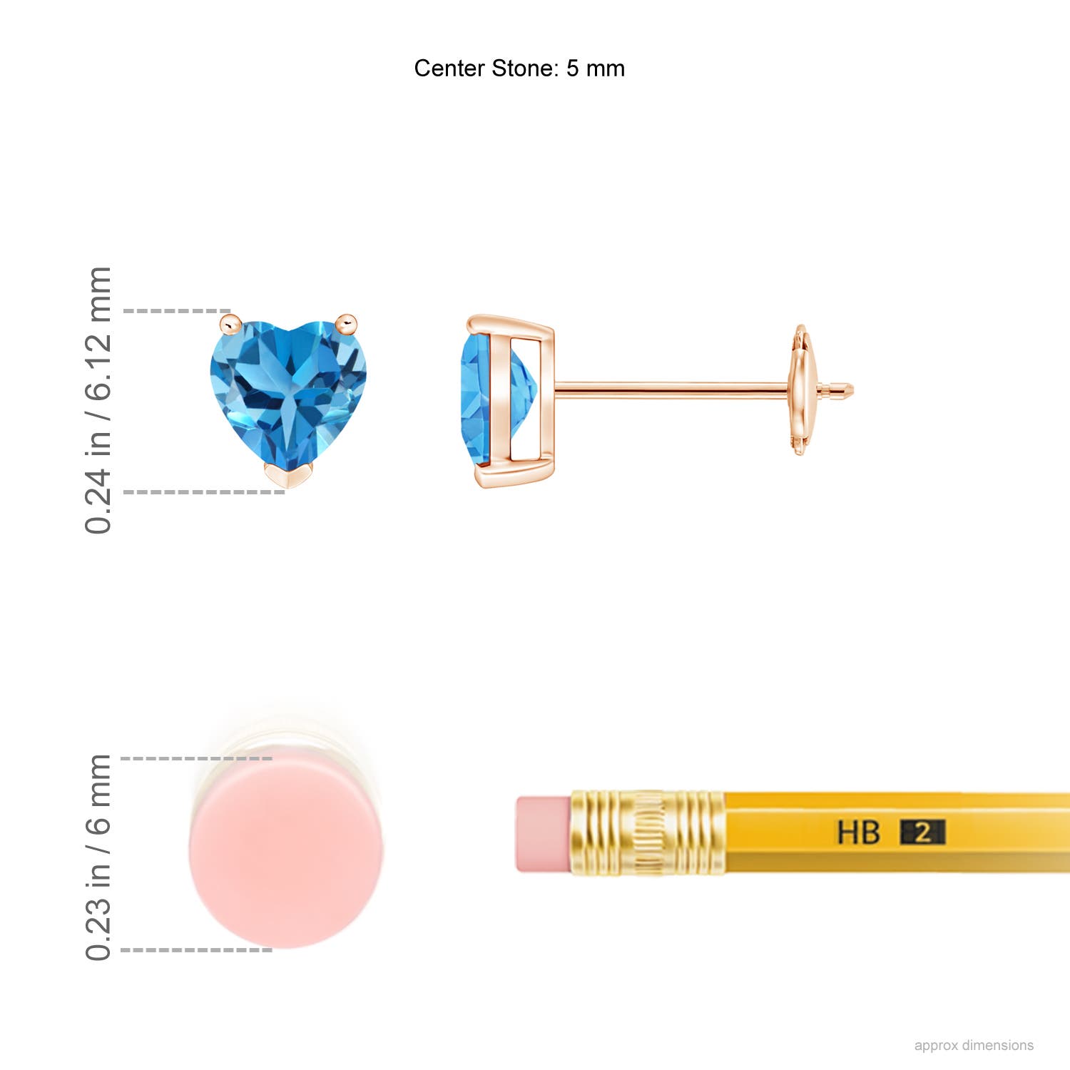 AAA - Swiss Blue Topaz / 1.2 CT / 14 KT Rose Gold