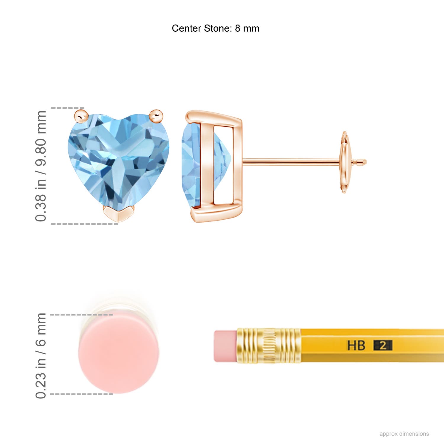 A - Swiss Blue Topaz / 4.2 CT / 14 KT Rose Gold