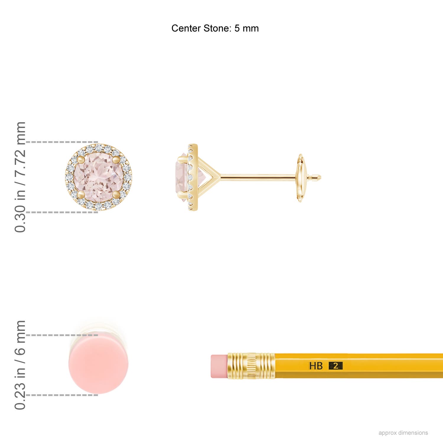 A - Morganite / 0.96 CT / 14 KT Yellow Gold