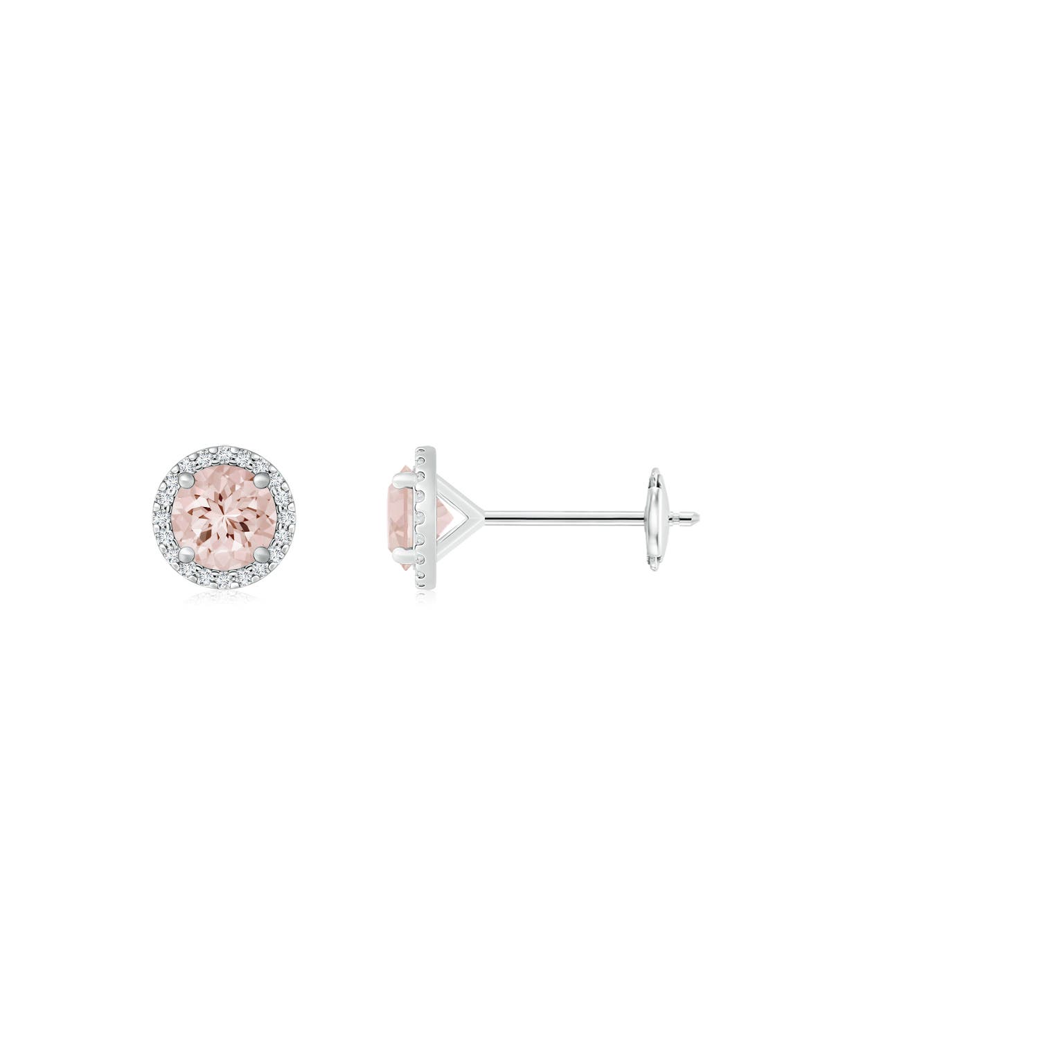 AA - Morganite / 0.96 CT / 14 KT White Gold