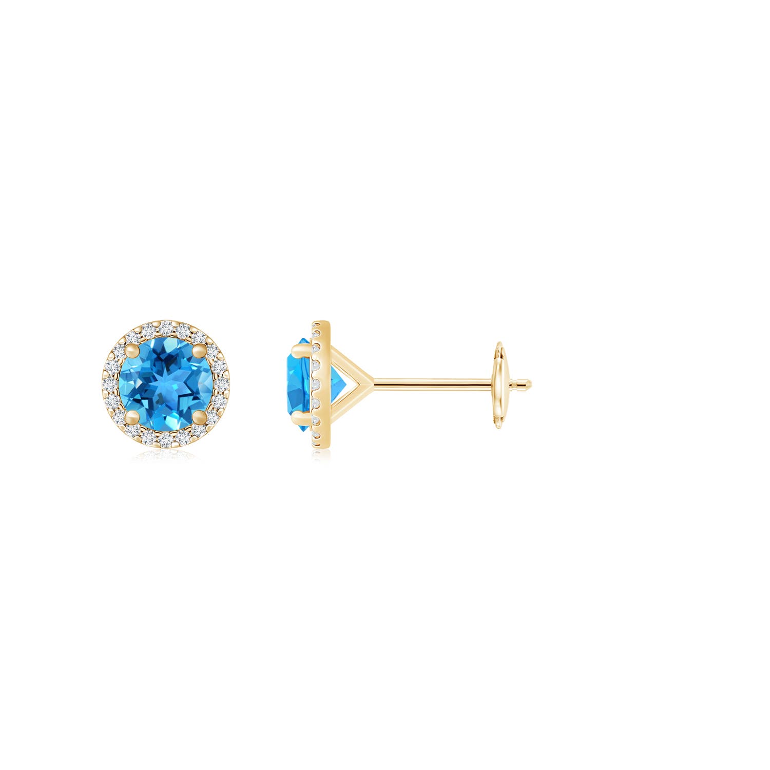 AAA - Swiss Blue Topaz / 2.14 CT / 14 KT Yellow Gold