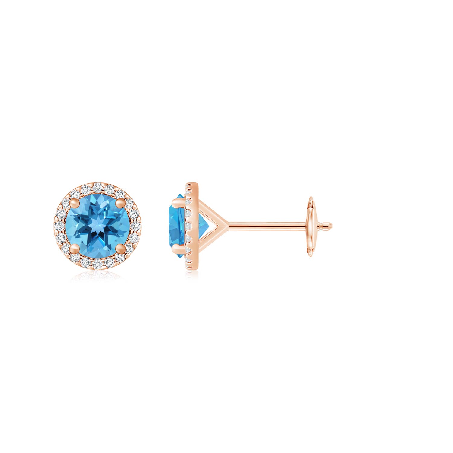 AA - Swiss Blue Topaz / 3.5 CT / 14 KT Rose Gold