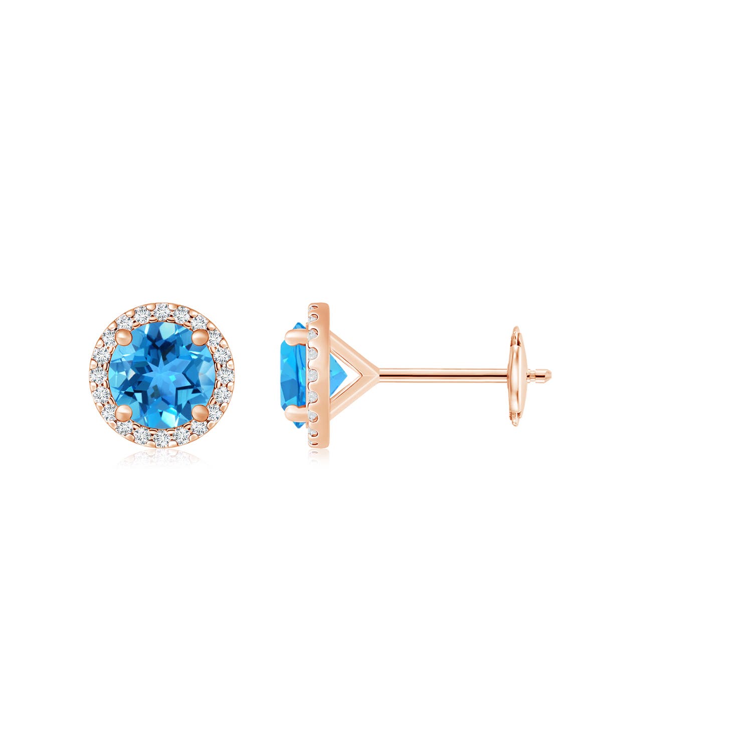 AAA - Swiss Blue Topaz / 3.5 CT / 14 KT Rose Gold