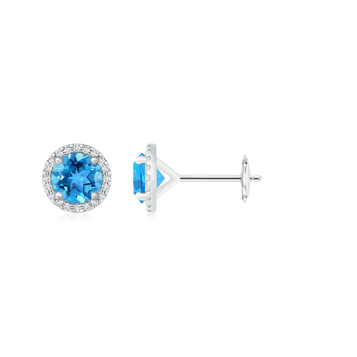 AAA - Swiss Blue Topaz / 3.5 CT / 14 KT White Gold