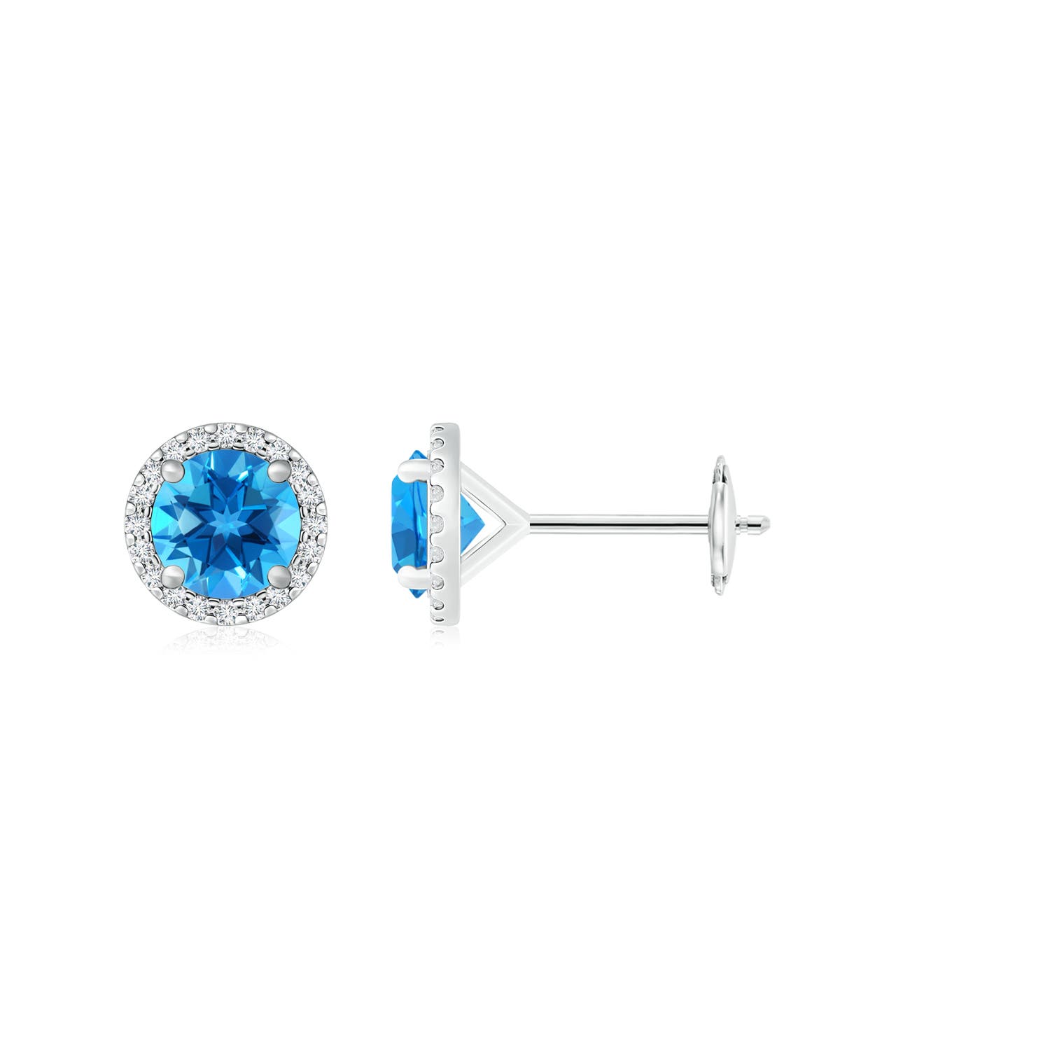 AAAA - Swiss Blue Topaz / 3.5 CT / 14 KT White Gold