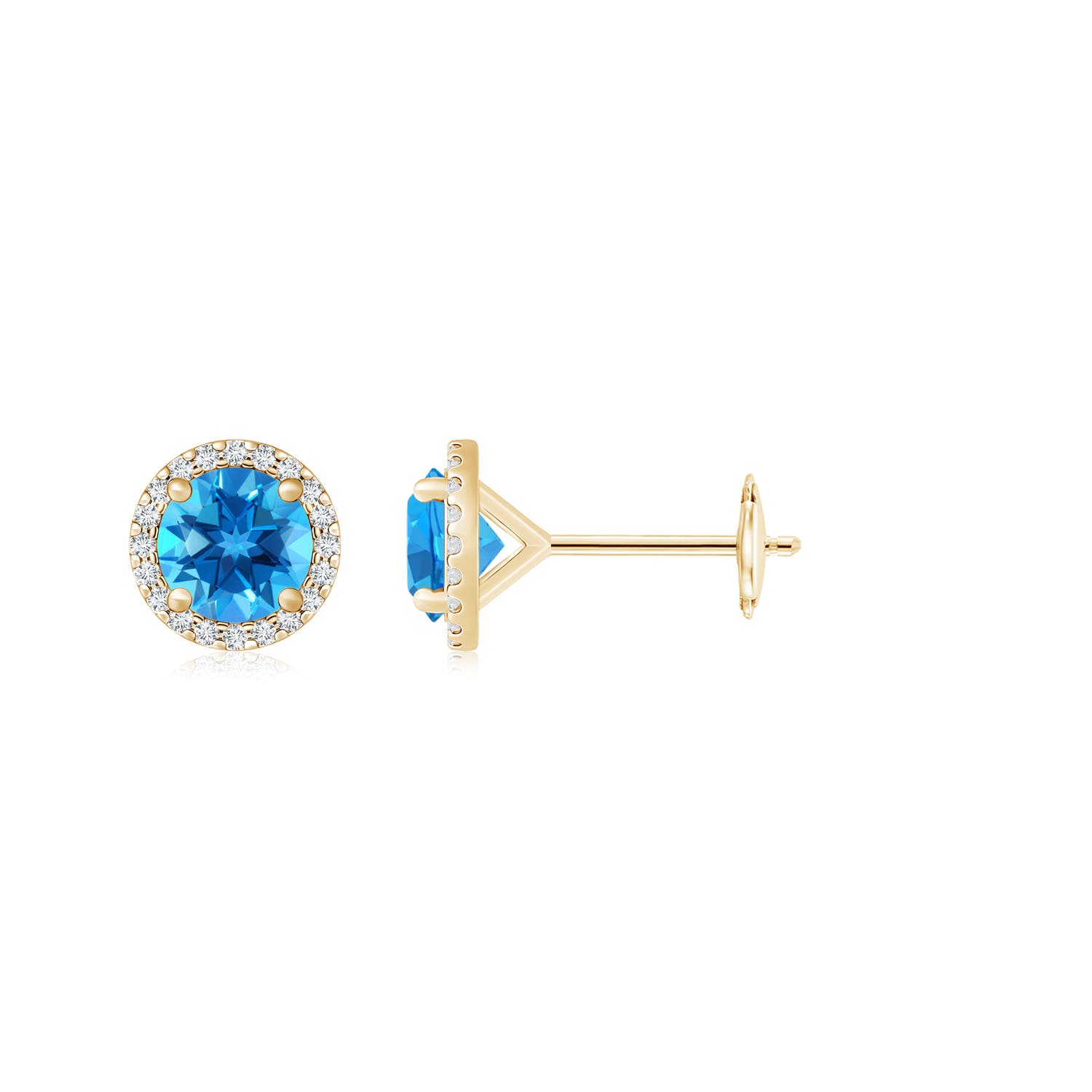 AAAA - Swiss Blue Topaz / 3.5 CT / 14 KT Yellow Gold