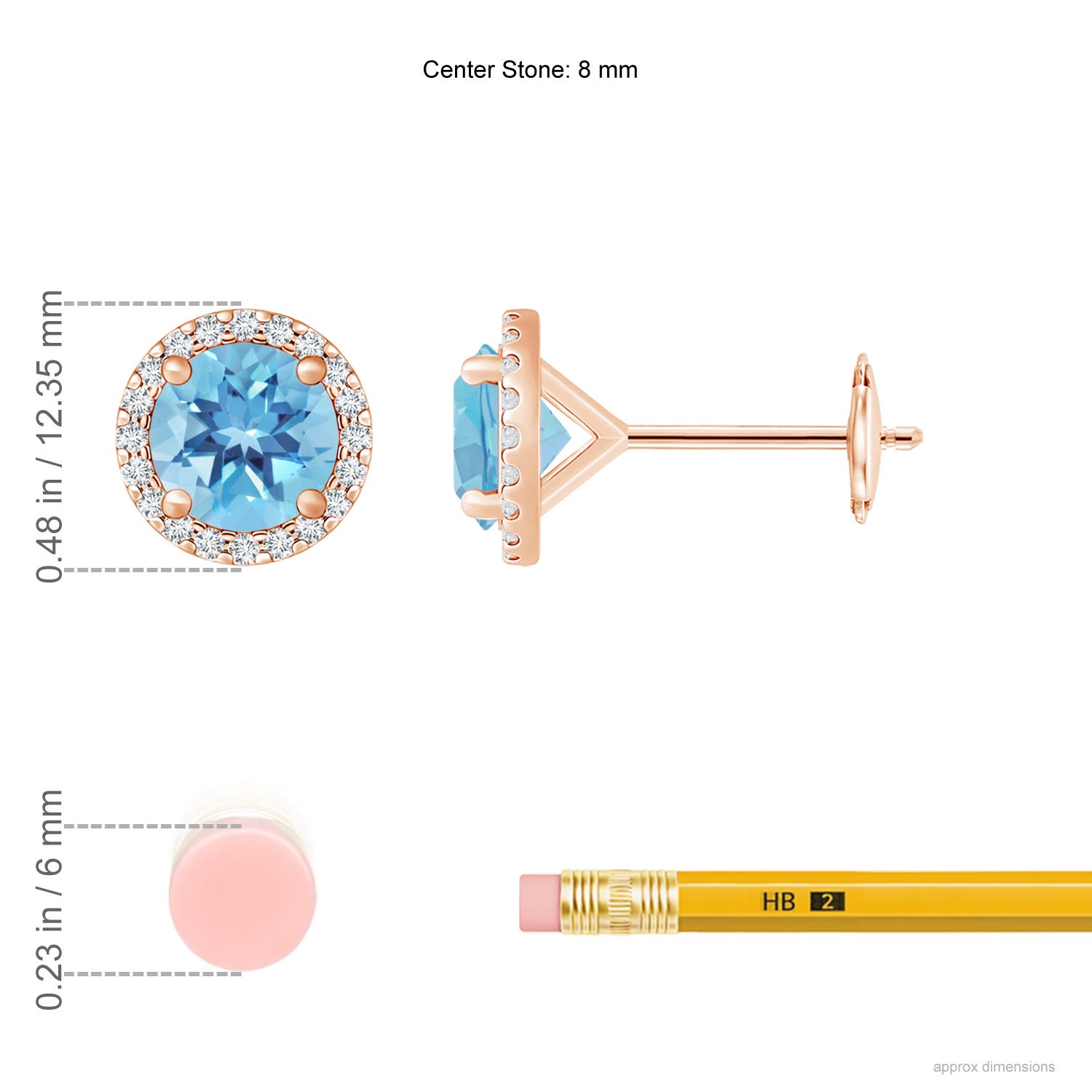 A - Swiss Blue Topaz / 5.26 CT / 14 KT Rose Gold