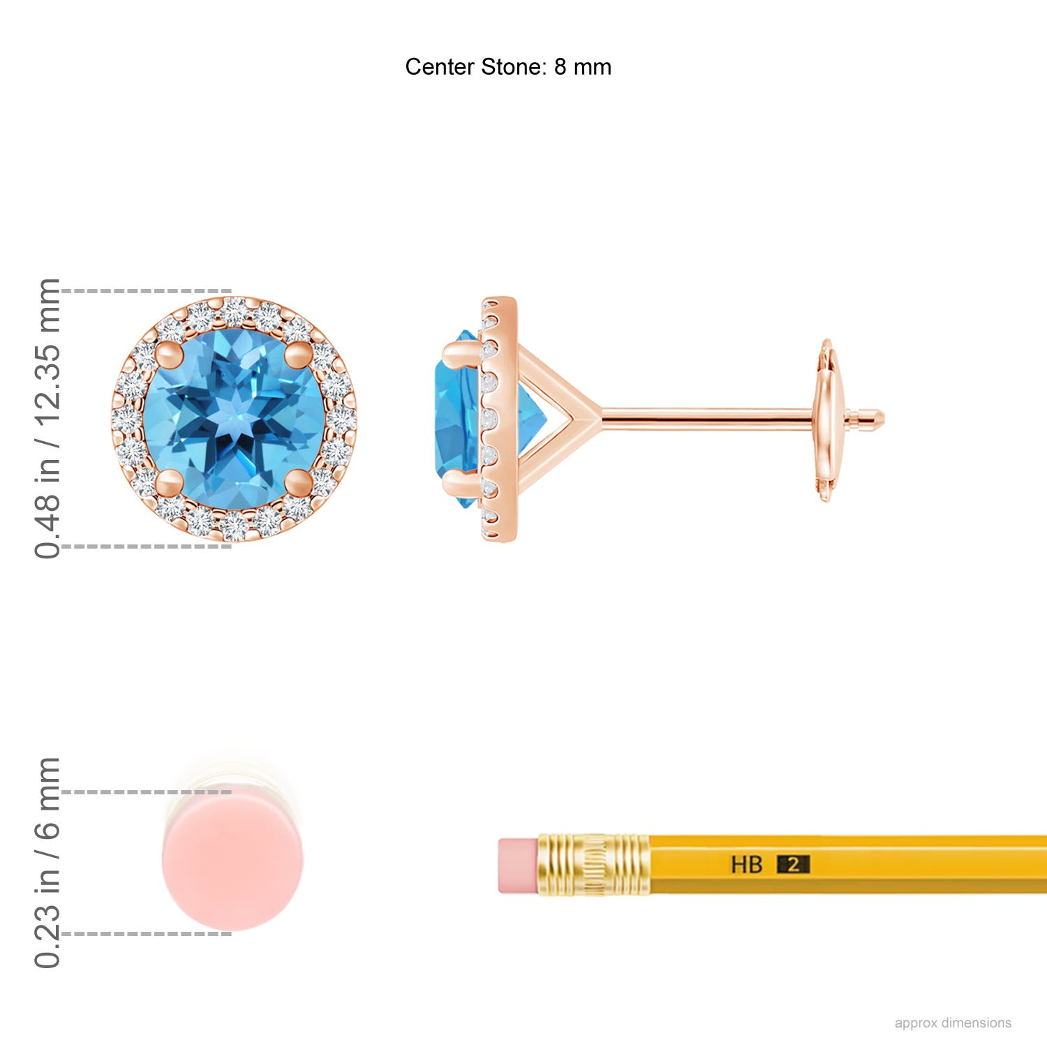 AA - Swiss Blue Topaz / 5.26 CT / 14 KT Rose Gold