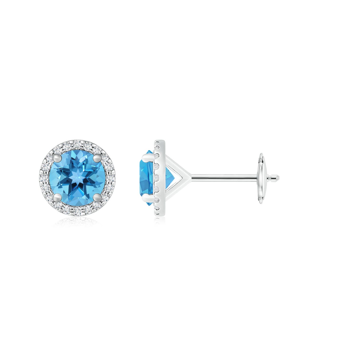 AA - Swiss Blue Topaz / 5.26 CT / 14 KT White Gold