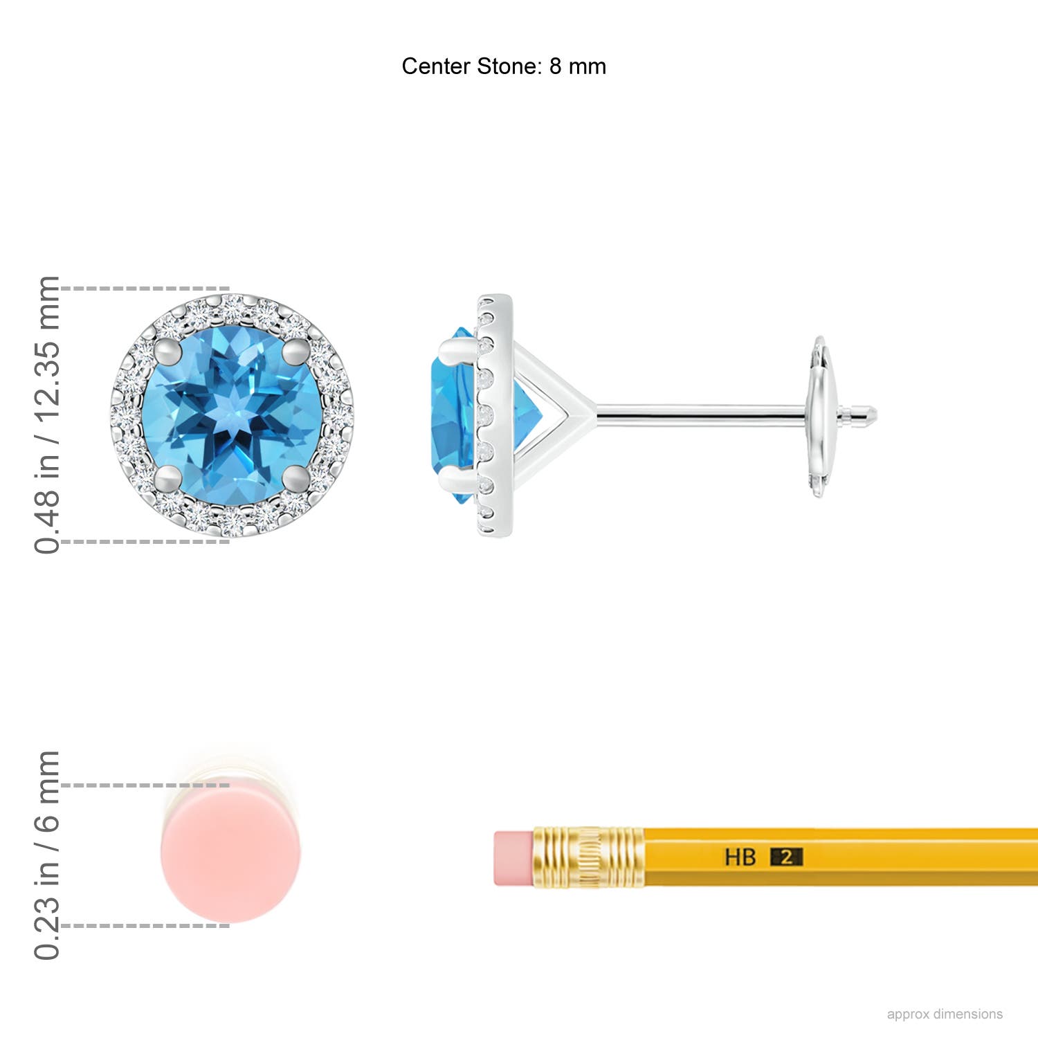 AA - Swiss Blue Topaz / 5.26 CT / 14 KT White Gold