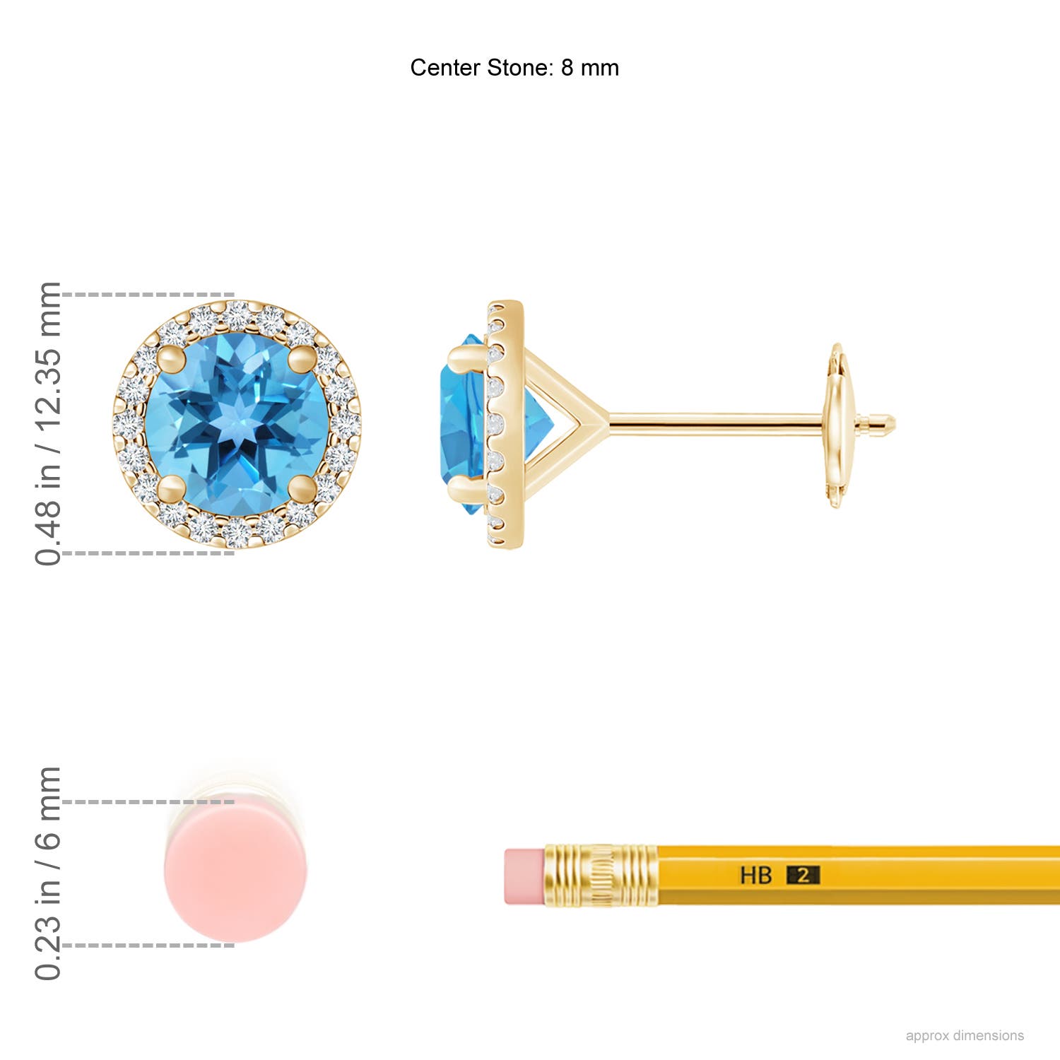 AA - Swiss Blue Topaz / 5.26 CT / 14 KT Yellow Gold