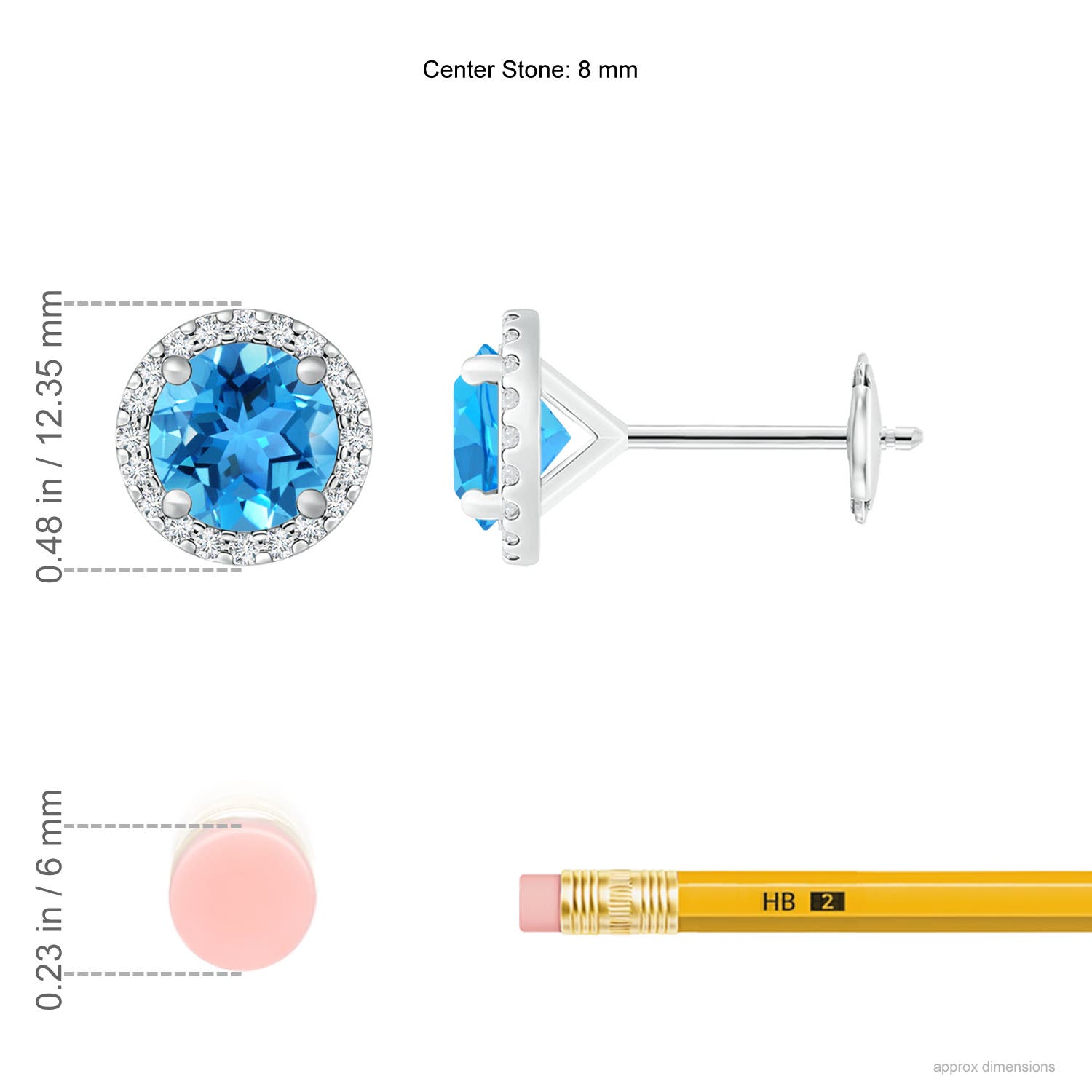 AAA - Swiss Blue Topaz / 5.26 CT / 14 KT White Gold