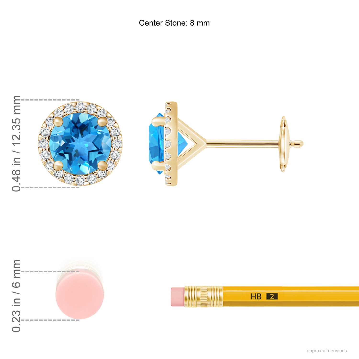 AAA - Swiss Blue Topaz / 5.26 CT / 14 KT Yellow Gold