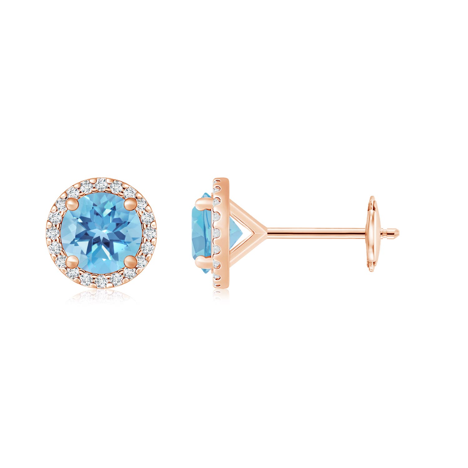 A - Swiss Blue Topaz / 7.44 CT / 14 KT Rose Gold