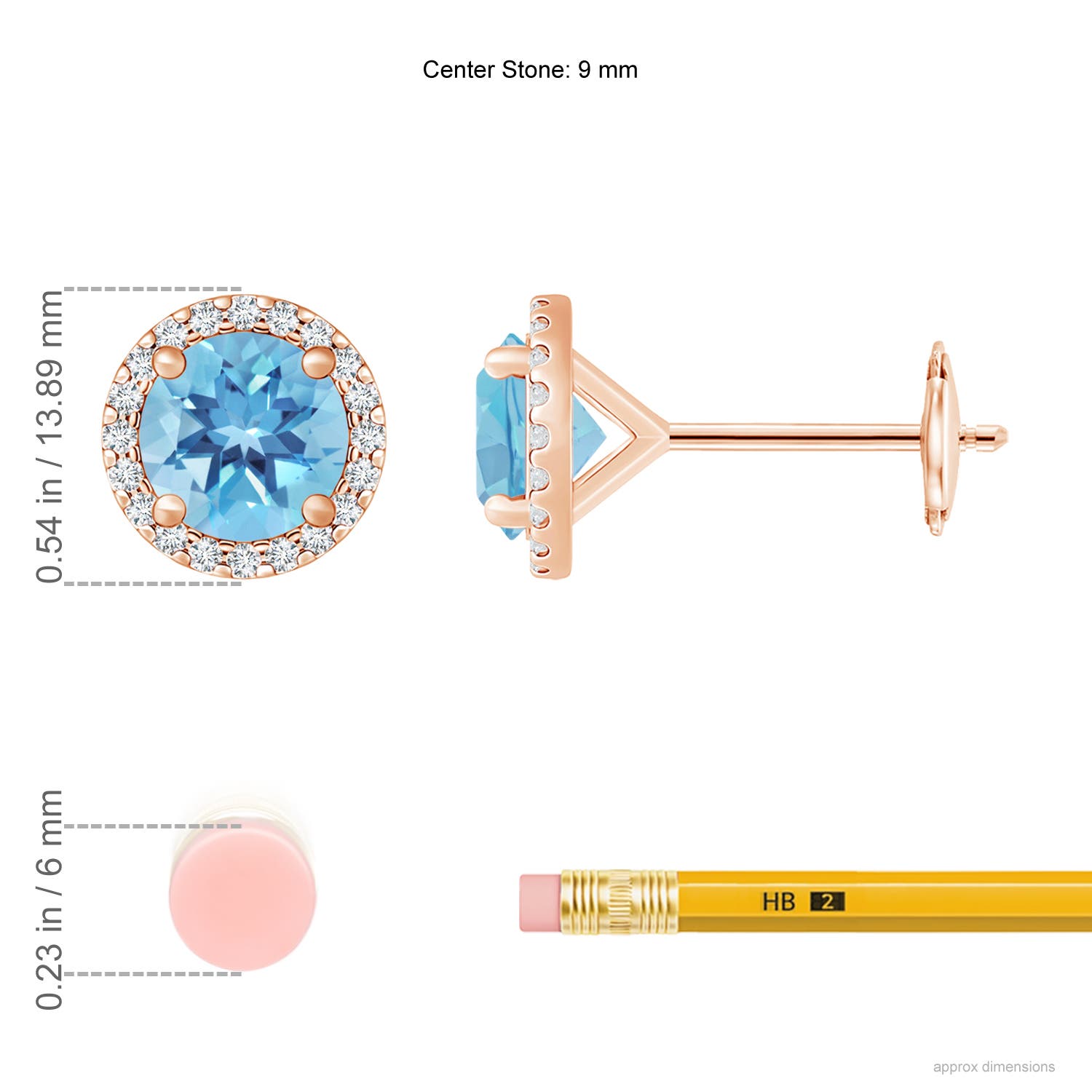 A - Swiss Blue Topaz / 7.44 CT / 14 KT Rose Gold