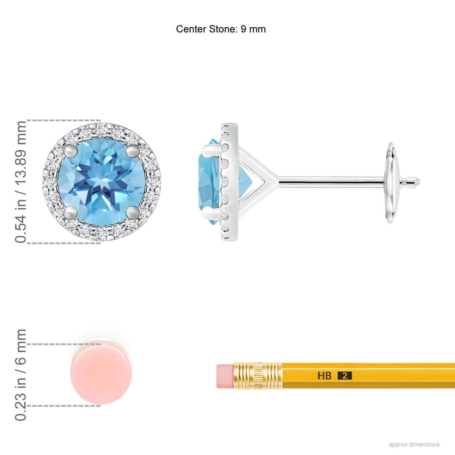 A - Swiss Blue Topaz / 7.44 CT / 14 KT White Gold