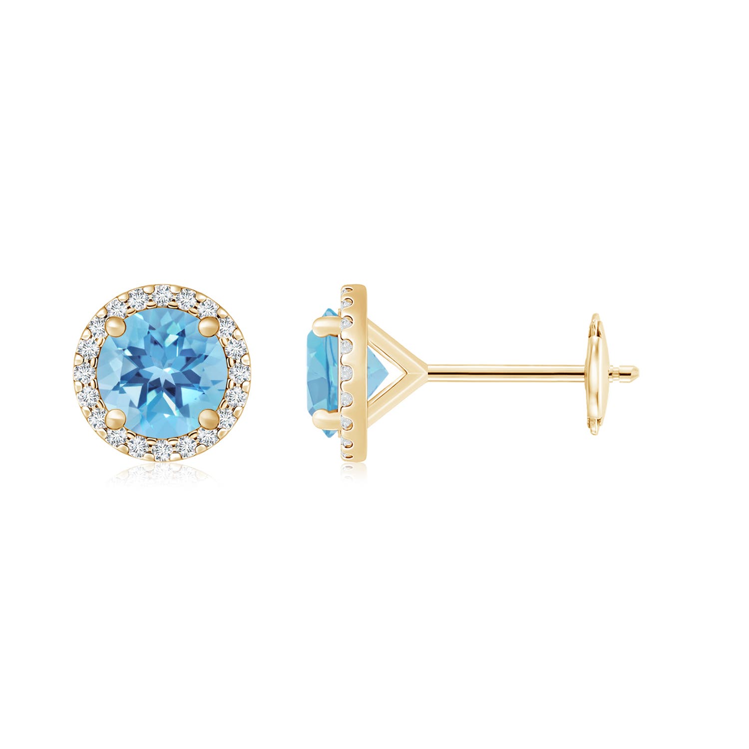 A - Swiss Blue Topaz / 7.44 CT / 14 KT Yellow Gold