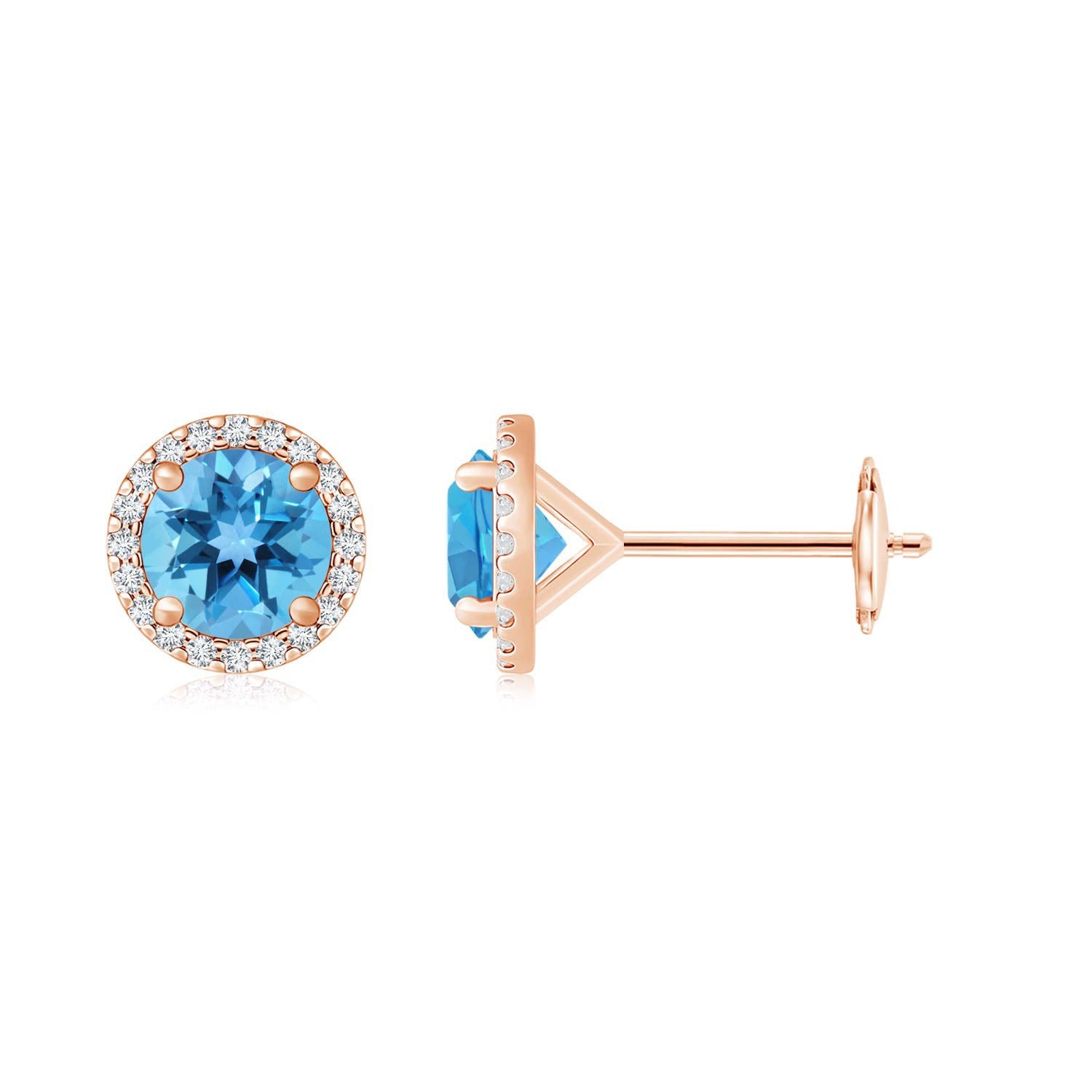 AA - Swiss Blue Topaz / 7.44 CT / 14 KT Rose Gold