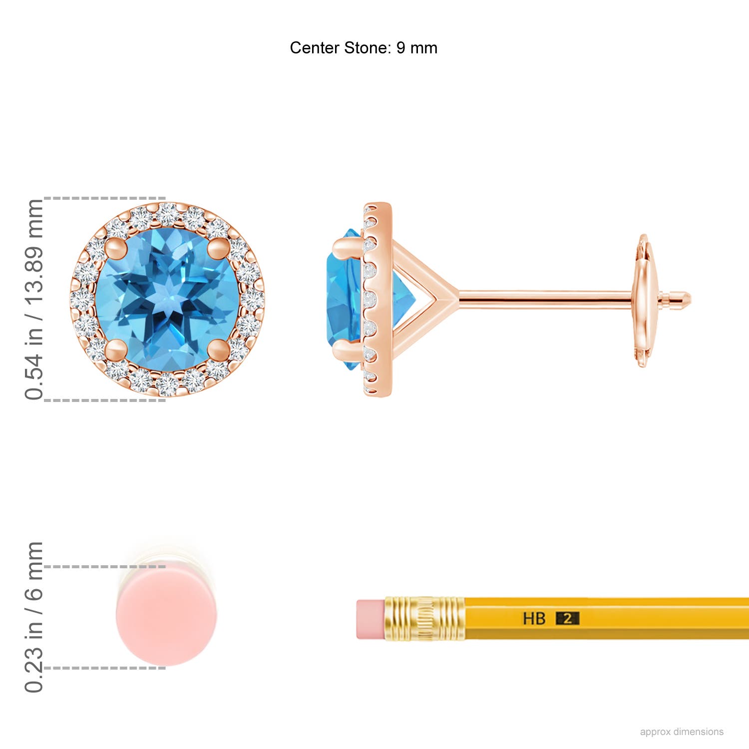 AA - Swiss Blue Topaz / 7.44 CT / 14 KT Rose Gold