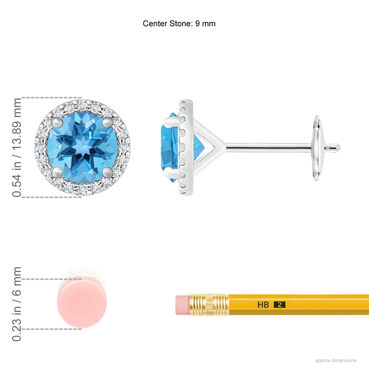 AA - Swiss Blue Topaz / 7.44 CT / 14 KT White Gold